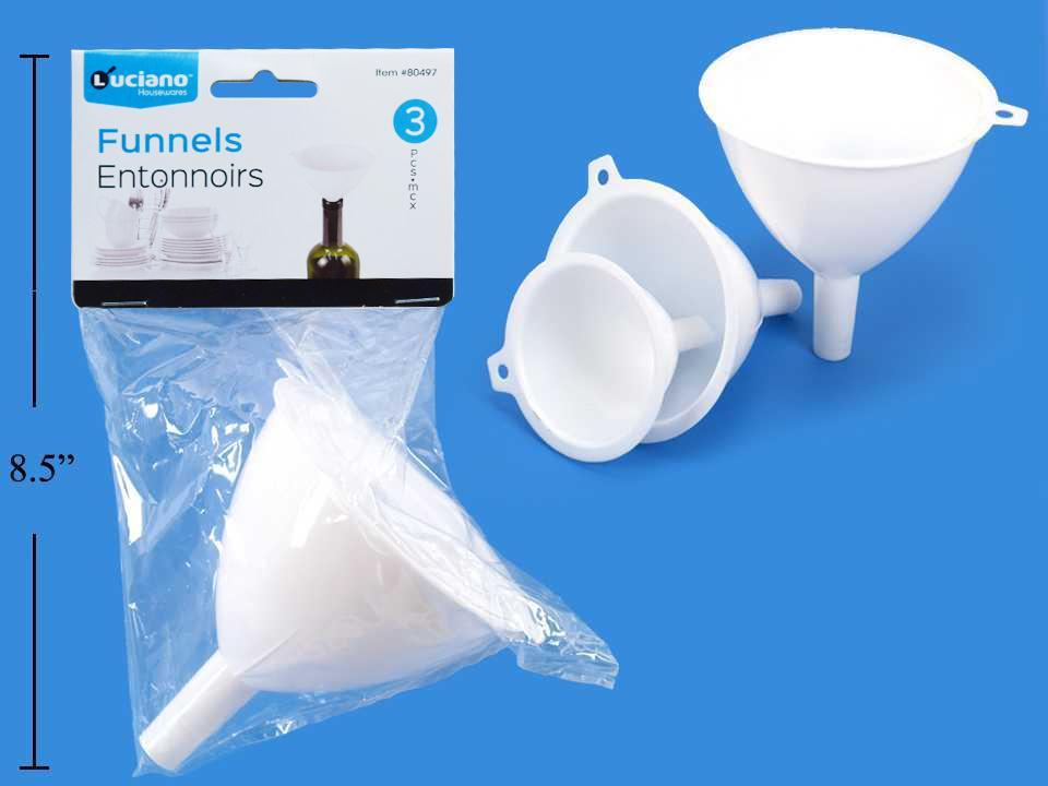 Luciano 3-Piece Plastic Funnel Set