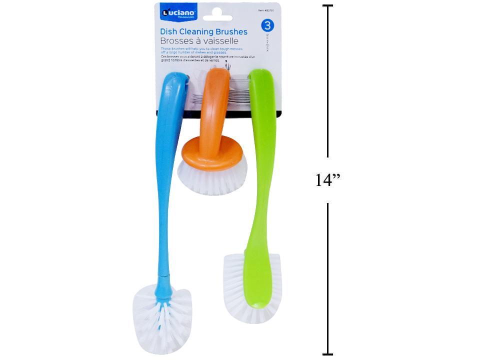 Luciano 3-Piece Plastic Dish Brushes Set