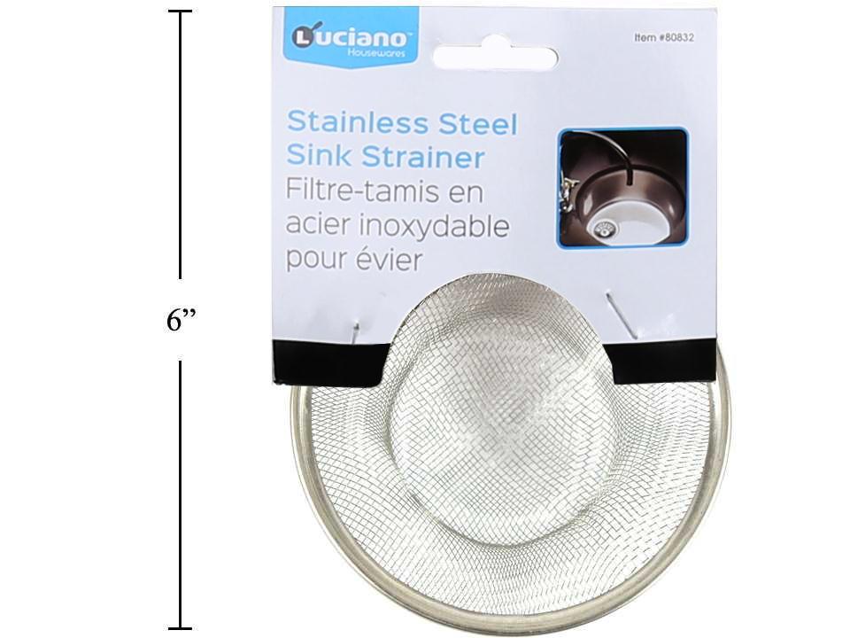 Luciano Stainless Steel Sink Strainer, 4.375" Diameter
