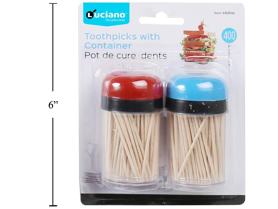 Luciano 2-Pack 400-Piece Toothpick with Container
