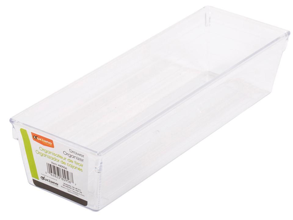Luciano Clear Plastic Drawer Organizer, 9"x3"x2"