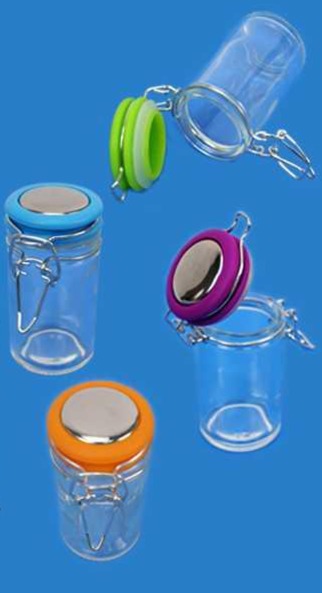 Luciano Glass Spice Canister, Dimensions 1.78"Dia x 3.5"