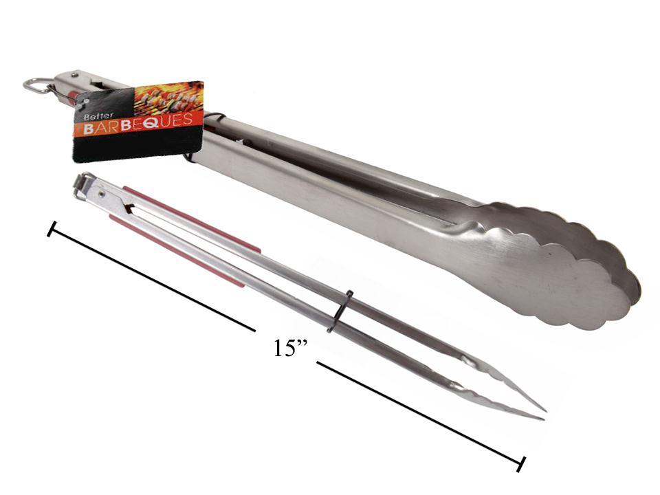 BBQ 15" Stainless Steel Tongs
