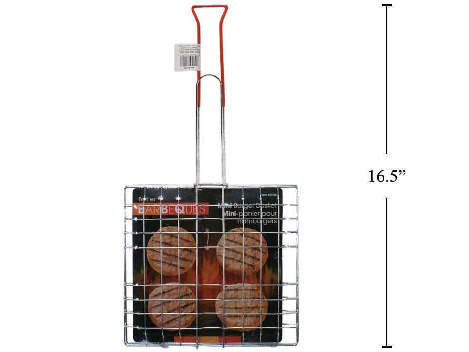 BBQ 4-Section Mini Burger Basket, 16.5"L,Chrome Material