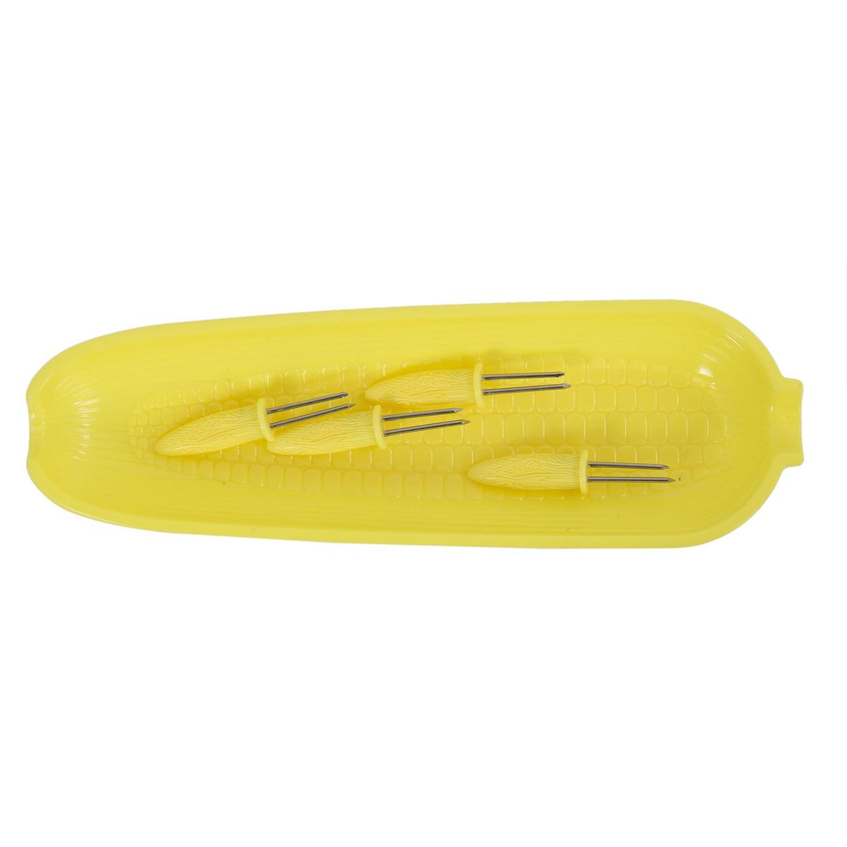 BBQ 6pcs Corn Server Set, Includes:2 Servers+4 Corn Holders