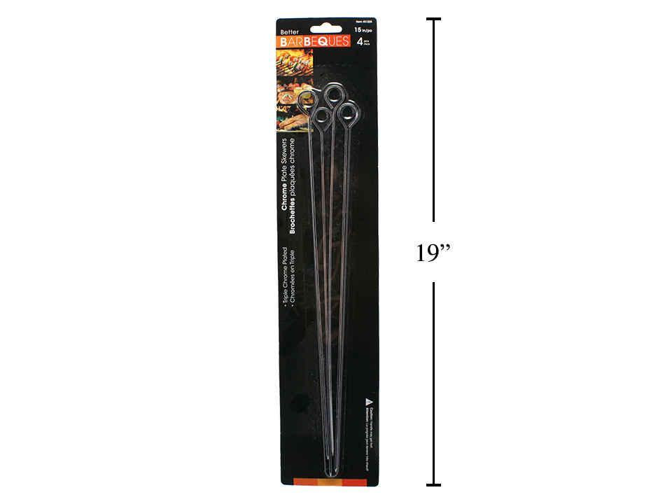 BBQ 4pk 15" Chrome Plated Skewers
