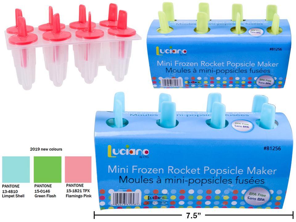 Luciano Frozen Rocket Popsicle Maker, Makes 8 Popsicles