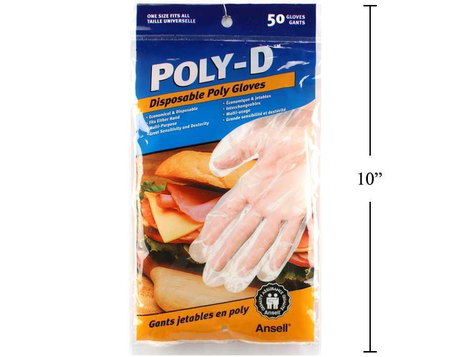 Poly-D 50-Pack Poly Disposable Gloves
