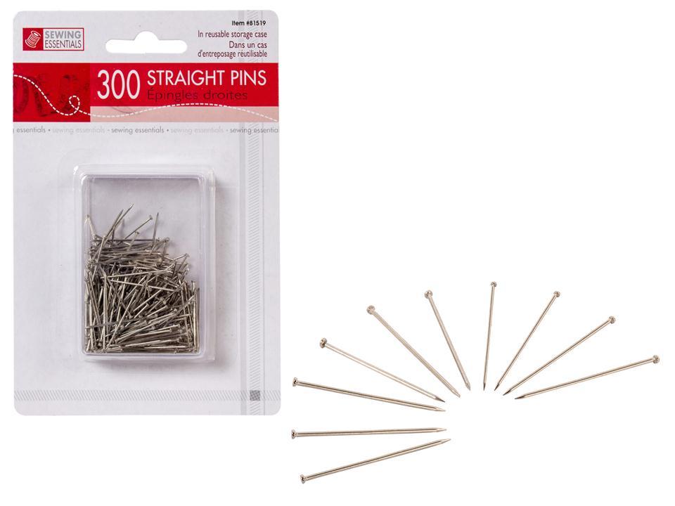 Sewing E. 300-Piece Straight Pins with Storage Case
