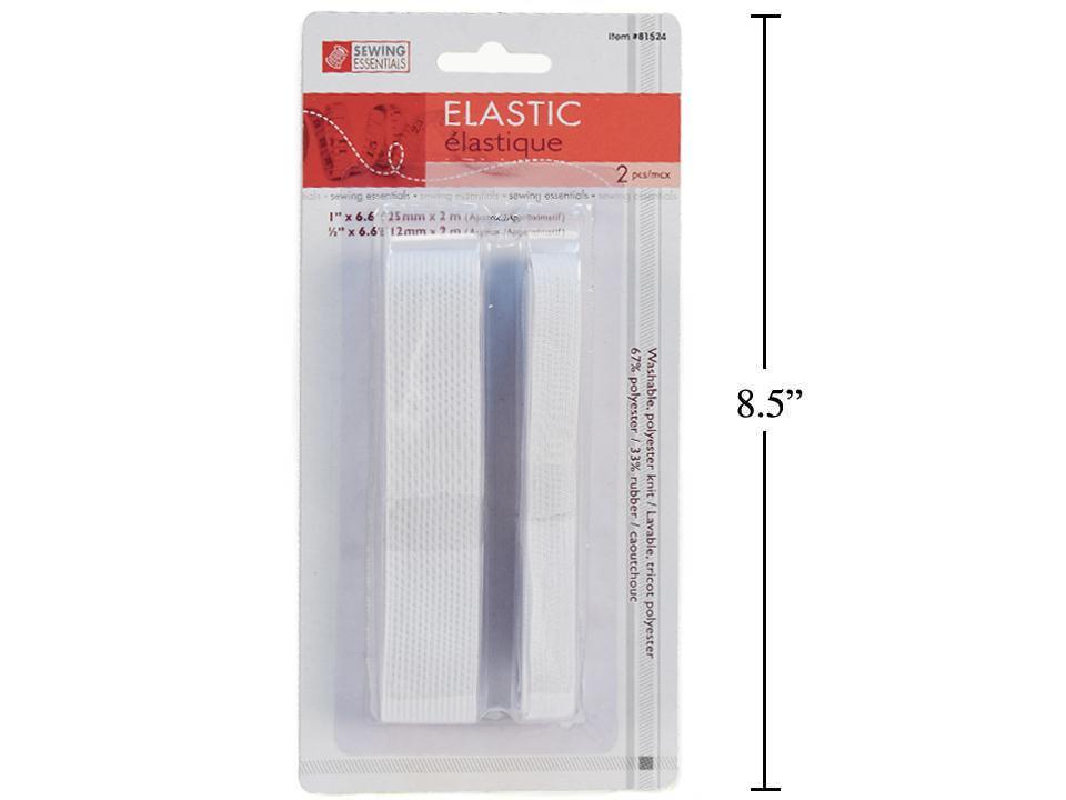 Sewing Essentials 2-Piece Elastic Set, Sizes 25mm x 2m & 12mm x 2m