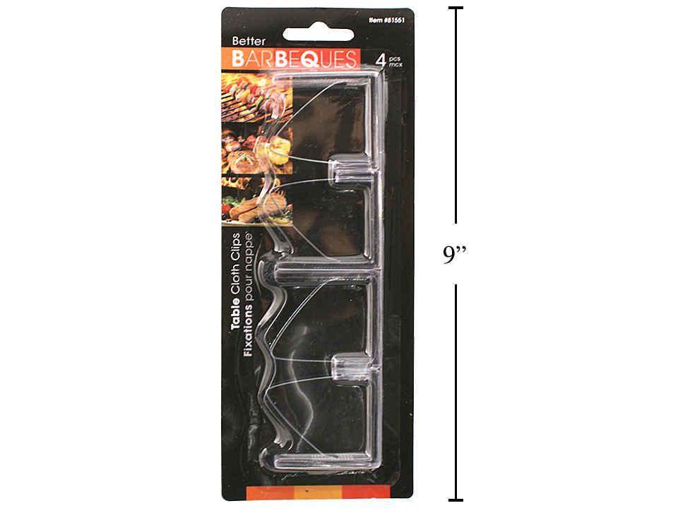 BBQ 4pcs Table Cloth Clips-Clear