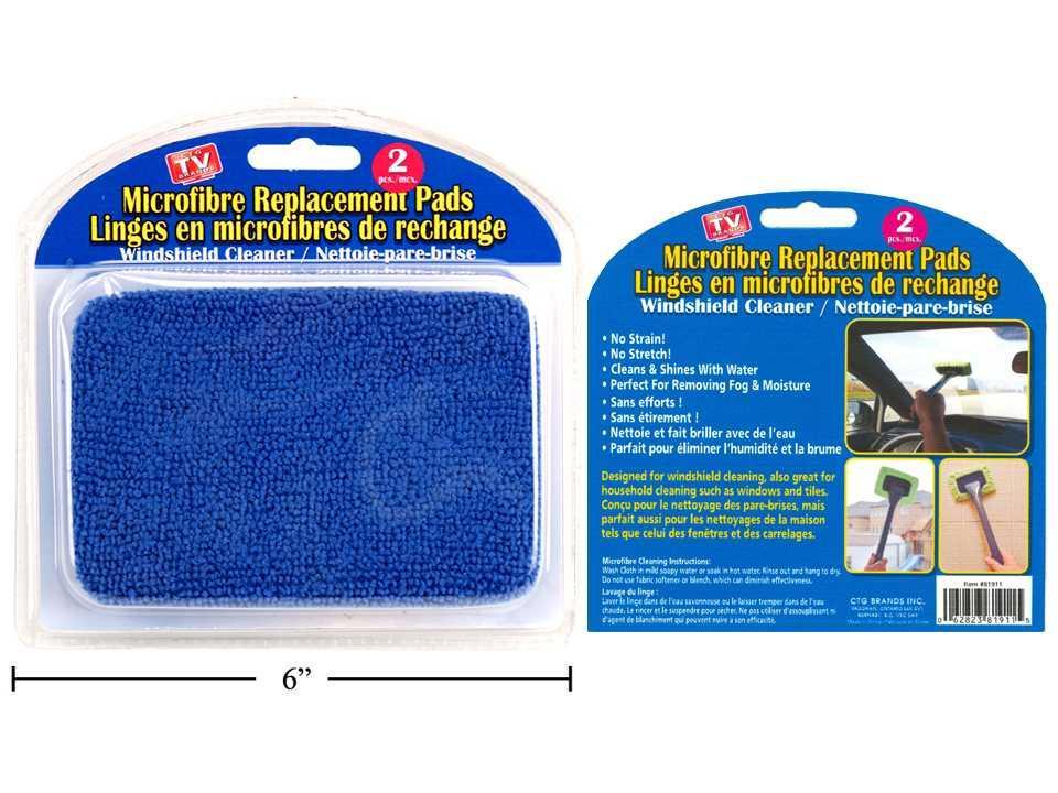 Microfibre Windshield Cleaner Pads, 2-Piece Set