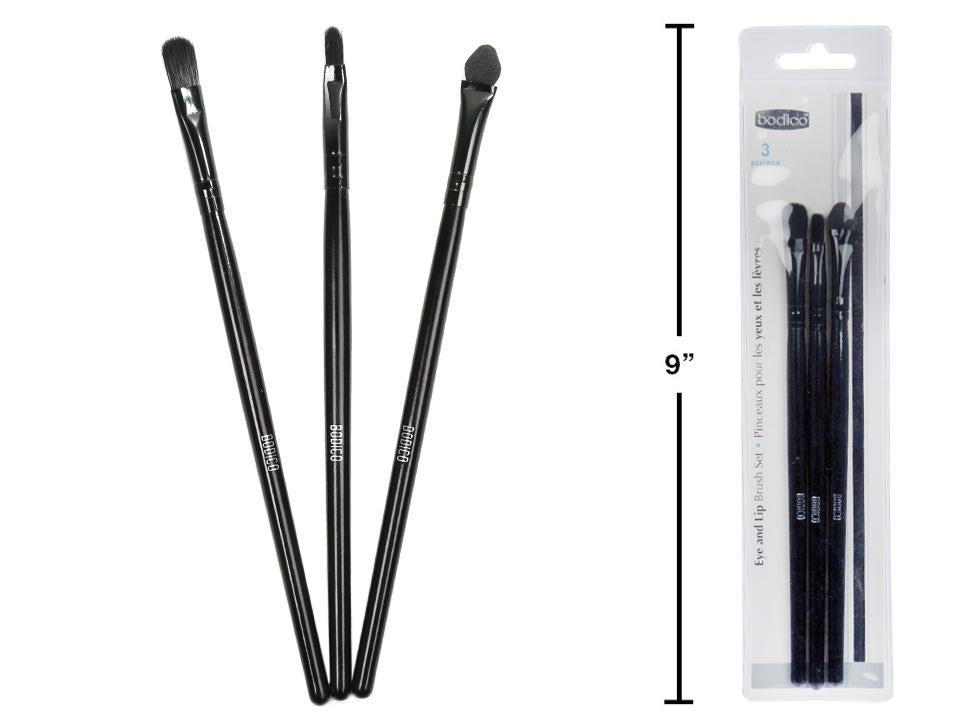 Bodico 3-Piece Eye and Lip Brush Set