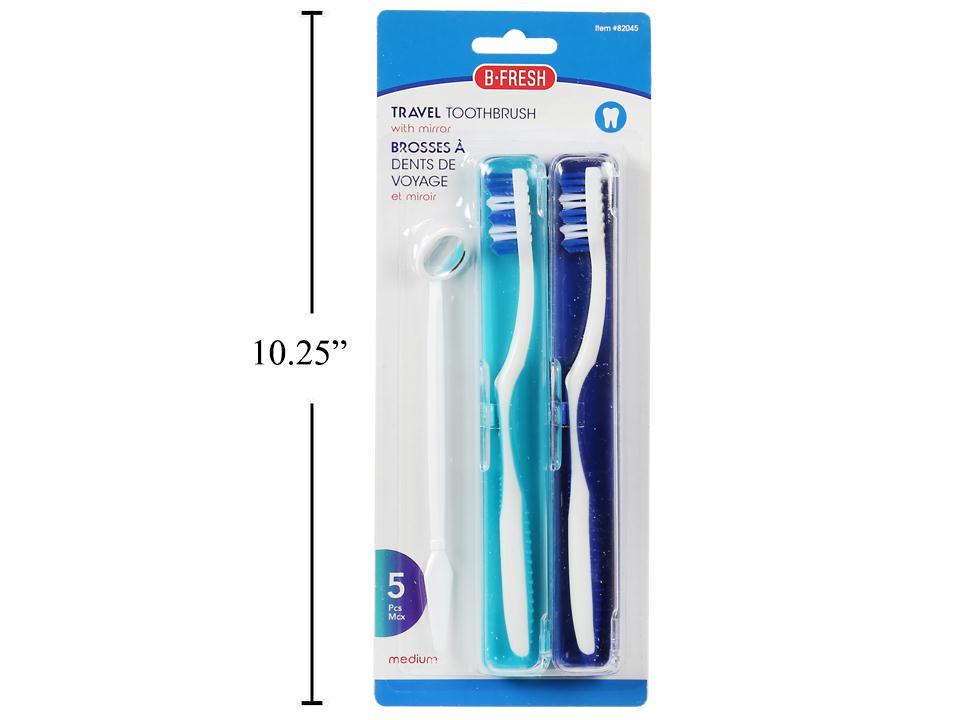 Bodico 5-Piece Travel Toothbrush Set