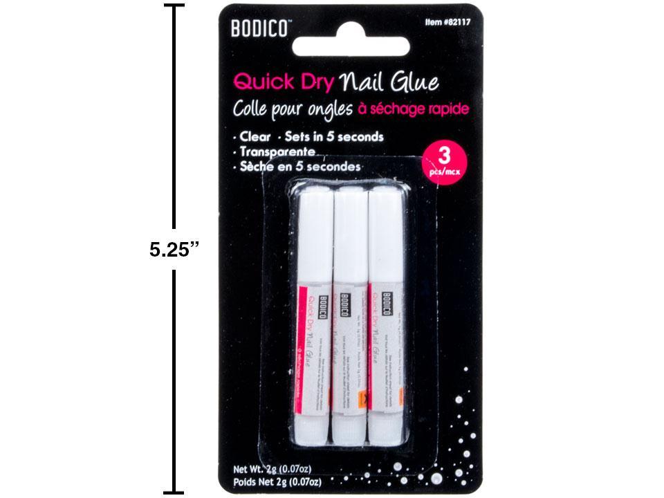 Bodico 3-Piece Nail Glue Set, 2 Gram Tube