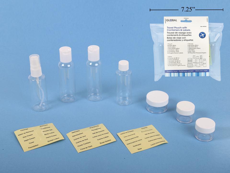 Global 8-Piece Carry-On Travel Pouch with Containers