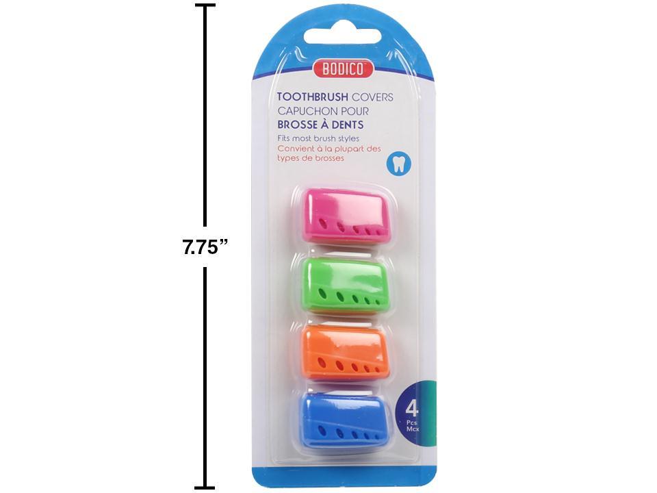 Bodico 4-Piece Toothbrush Travel Caps Set