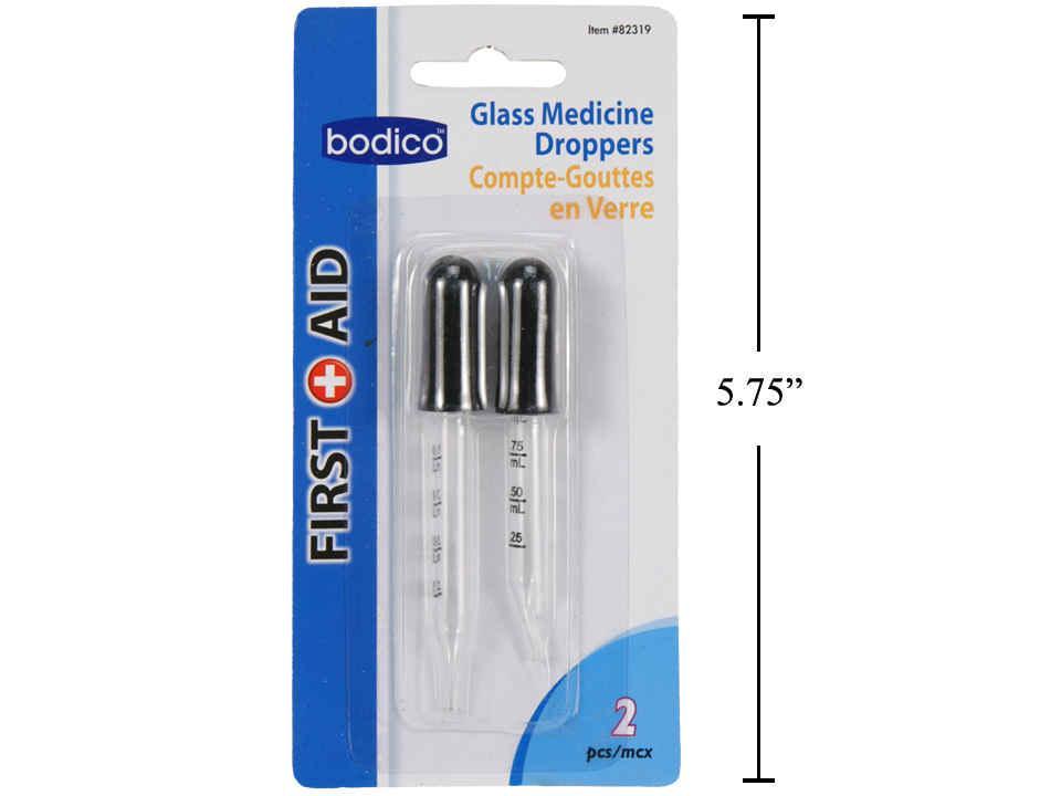 Bodico 2-Piece Glass Medicine Dropper Set