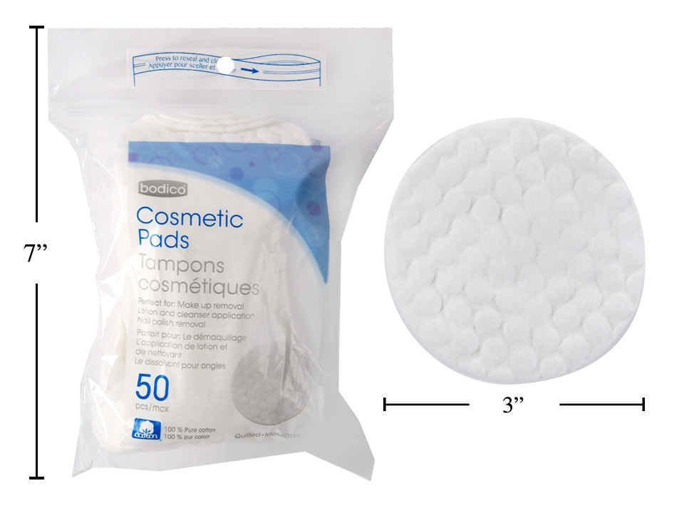 Bodico's 50-Piece Large Quilted Cosmetic Pads, Made of 100% Cotton