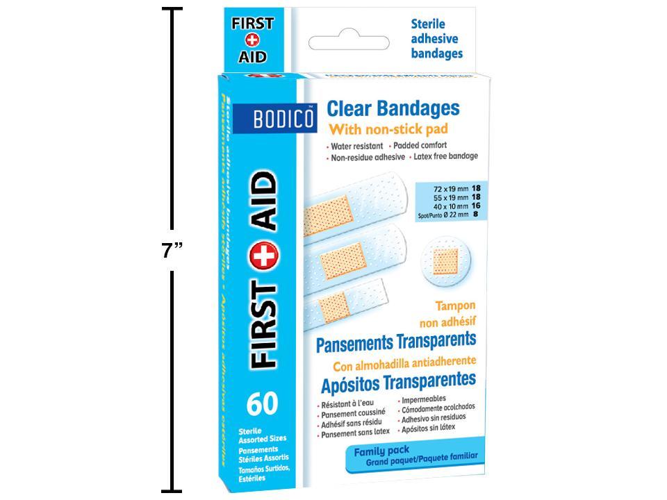 Bodico 60-Piece Clear Bandages