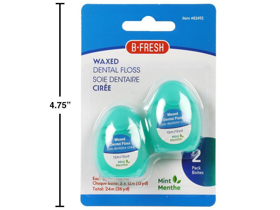 Bodico 2-Pack Waxed Dental Floss, 12m
