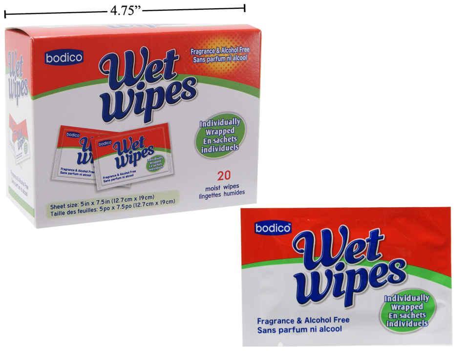 Bodico 20-Piece Fragrance and Alcohol-Free Wet Wipes