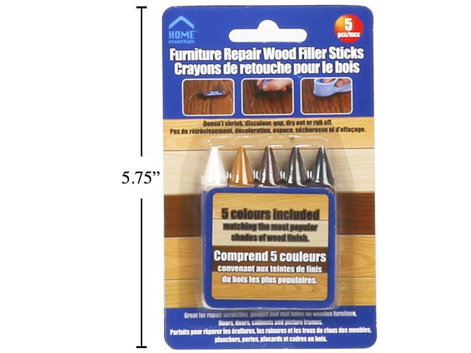 H.E. 5-Piece Furniture Repair Wood Fill Sticks, Black/Coffee