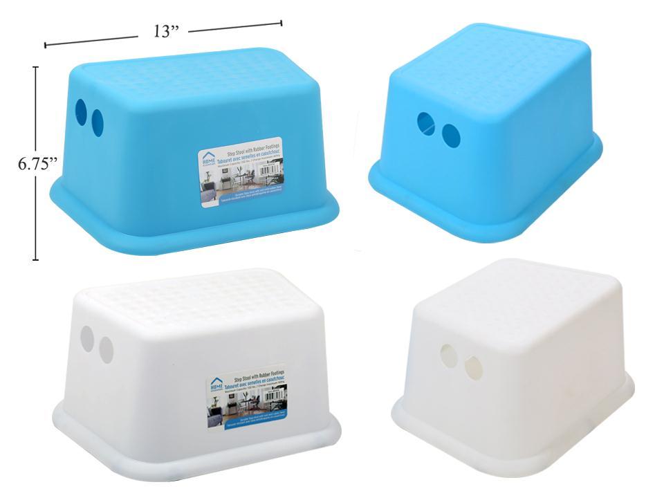 H.E. Step Stool with Col. Label, Dimensions: 13.75 x 10.25 x 6.375"