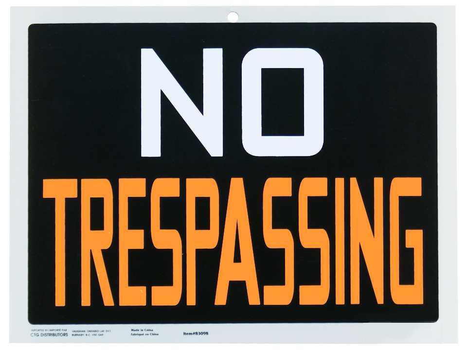 9x12" PVC No Trespassing Sign