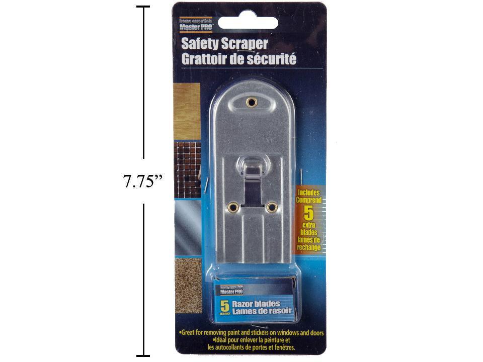 Master Pro 4-Inch Safety Scraper with 5 Piece Blade Set