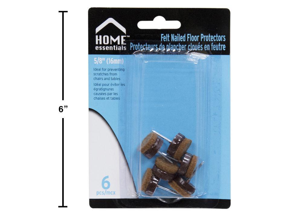H.E. 6-Piece Brown Felt Nailed Protectors, 5/8" Diameter