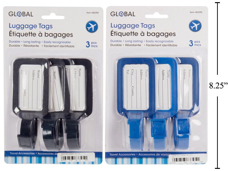 Global 3-Piece Luggage Tag Set
