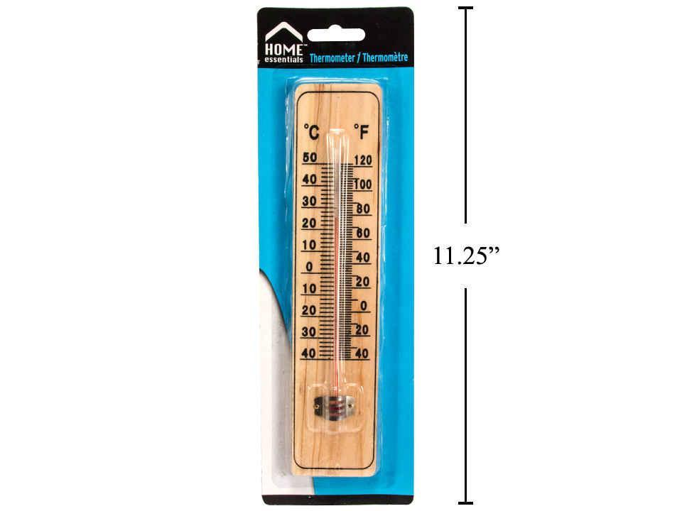 H.E. 8.75" Wooden Thermometer