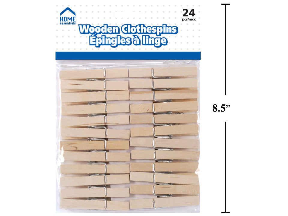 H.E. 24-Piece Wooden Clothes Pins