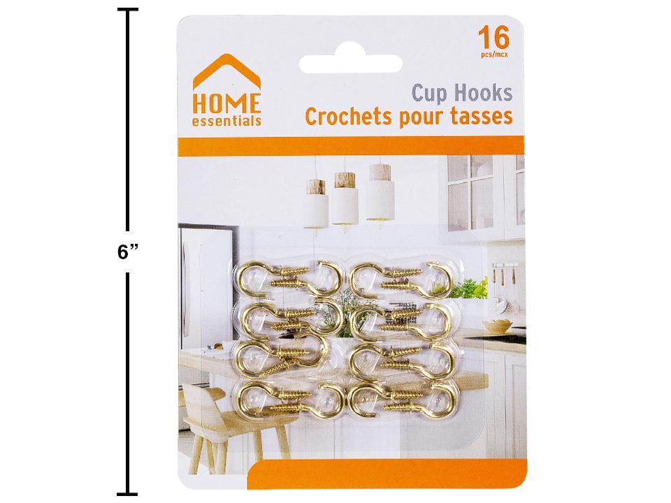 H.E. 16-Piece 1" Metal Cup Hooks