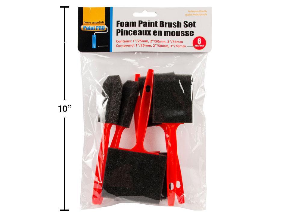 H.E. Paint Pro 6-Piece Foam Brushes Set