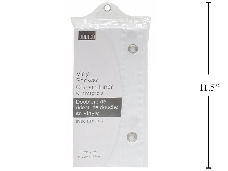 Bodico White Vinyl Shower Curtain, 70x72 Inches, 80gm
