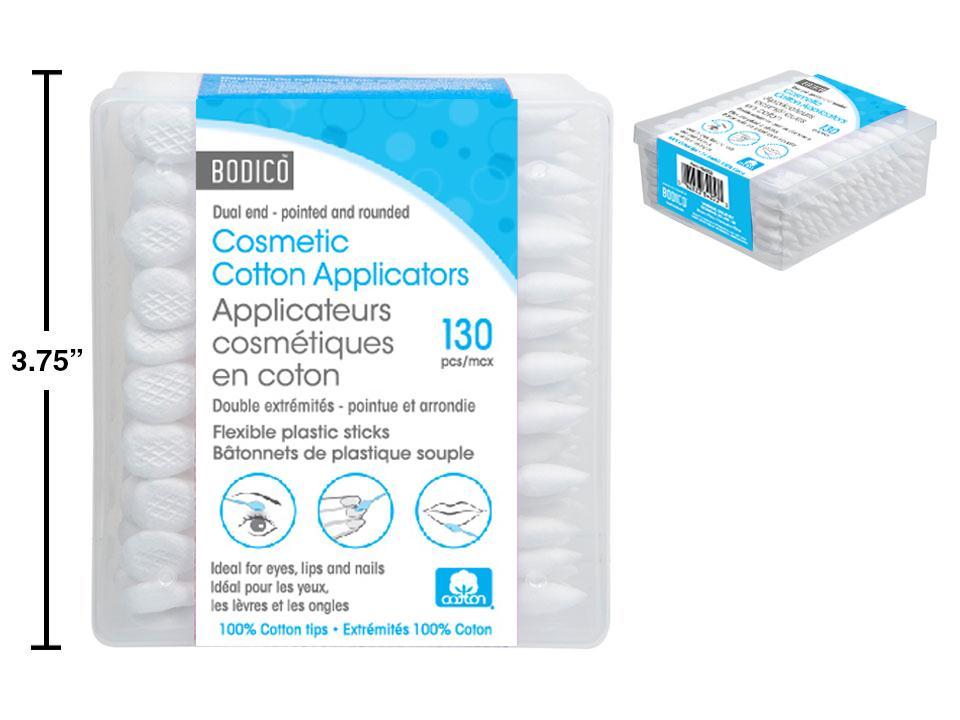Bodico 130-Piece Two-Way Cosmetic Cotton Swab in Plastic Box