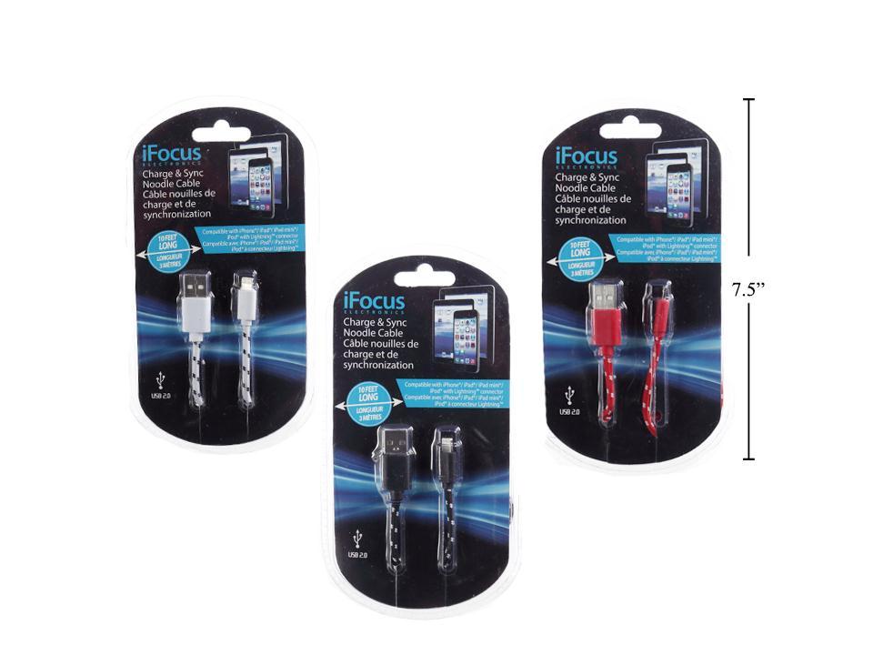 iFocus 10 ft. Lightning Data Cable Sync Cable, 3C