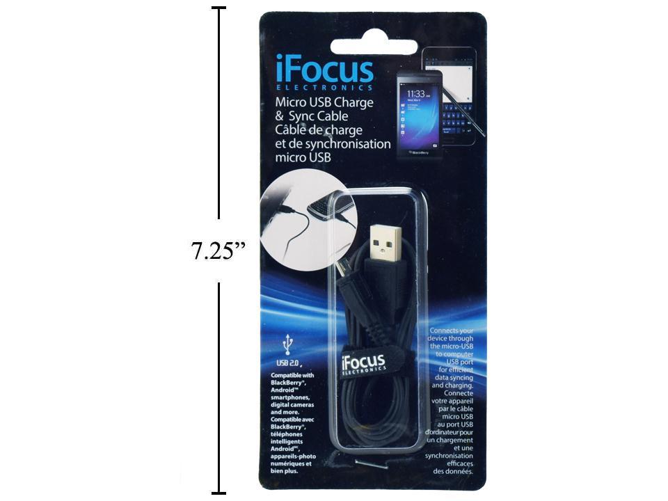 iFocus 1m Micro Charge & Sync Cable for Android/Blackberry