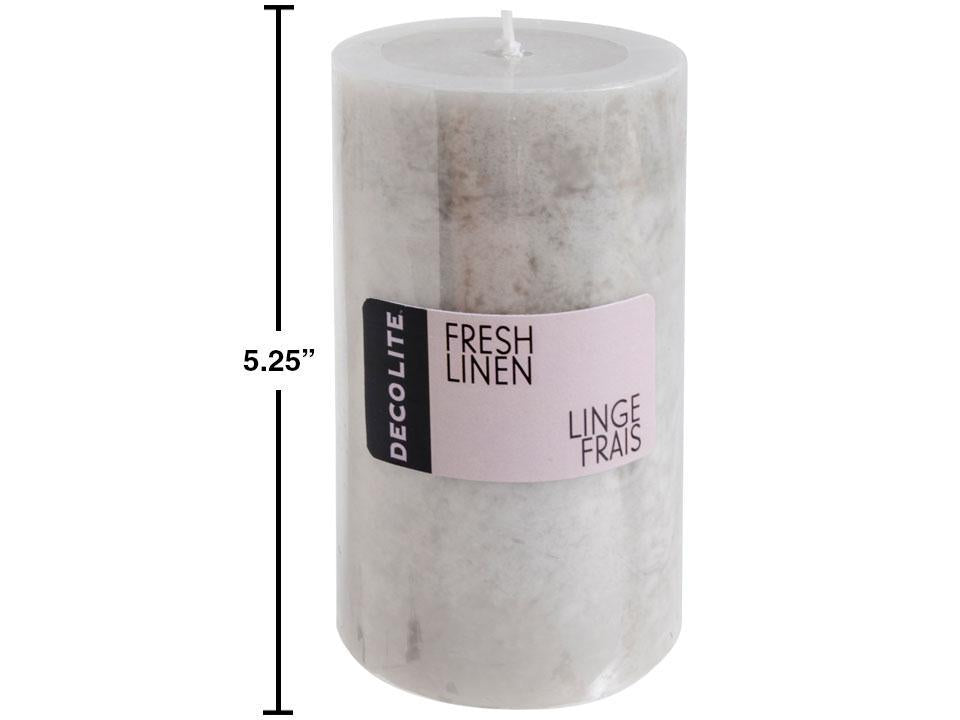 Deco Lite Large Pillar in Fresh Linen, Measuring 2.75x5.25"