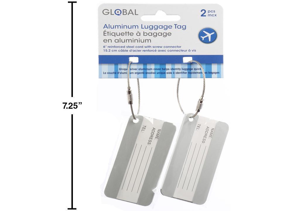 Global 2-Piece Aluminium Luggage Tag