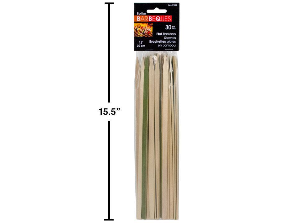 BBQ 30pcs 12" Flat Bamboo Skewers