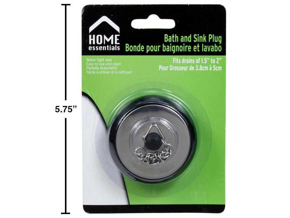 H.E. 1.6" Bath and Sink Plug, Black/Chrome