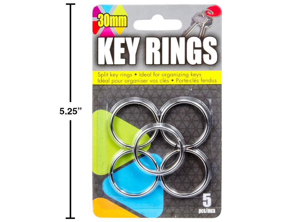 5-Piece 30mm Metal Key Rings