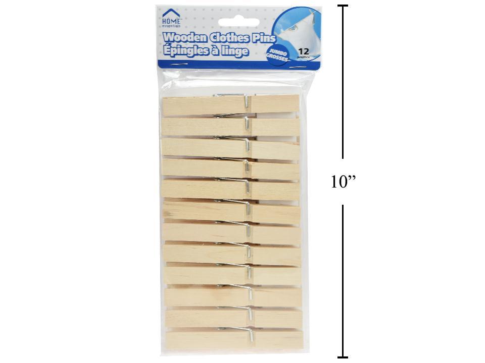 H.E. 12-Piece Jumbo Wooden Clothes Pins