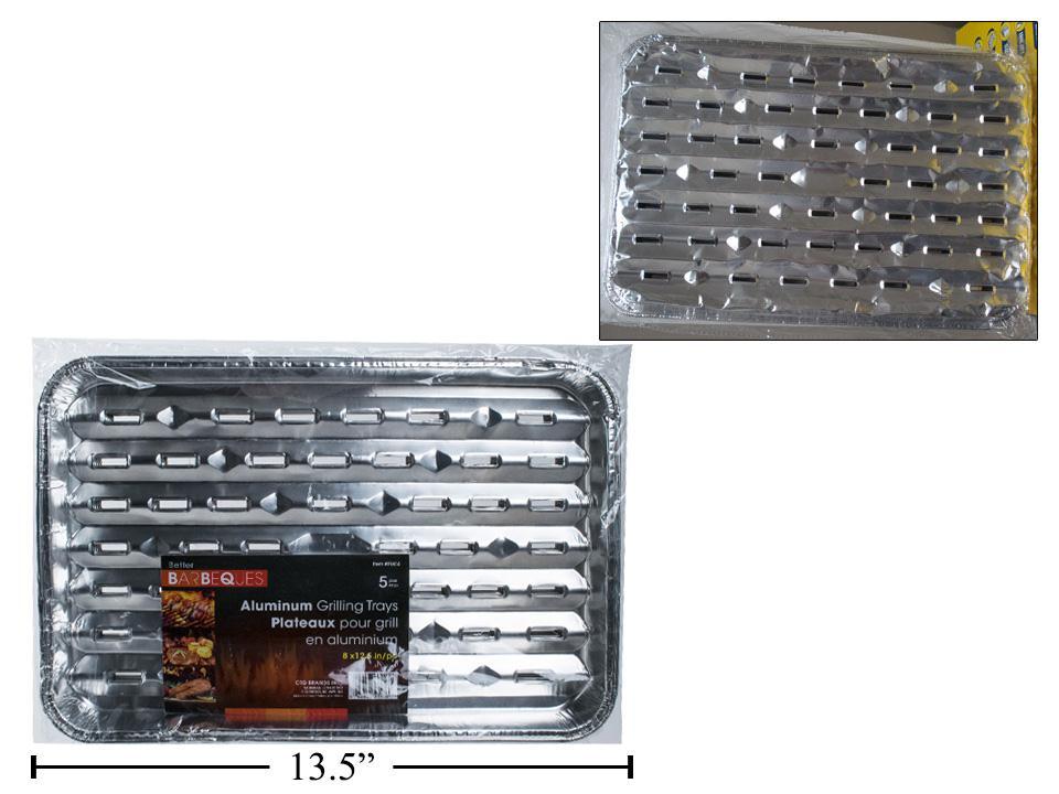 BBQ 5pcs Aluminum Grilling Trays, , Polybag w/col. paper insert