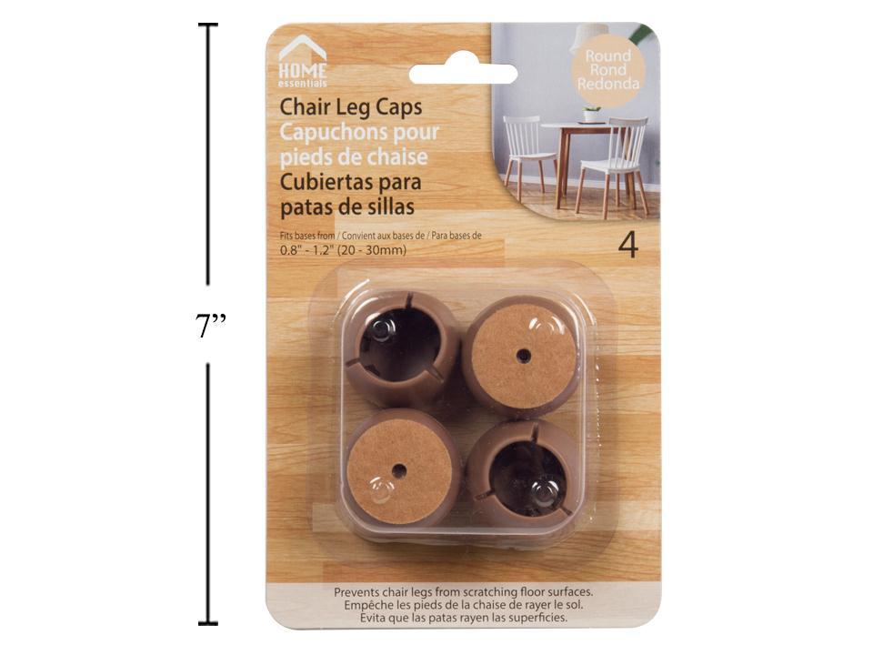 H.E. Medium 4-Piece Round Chair Leg Caps, 20-30mm