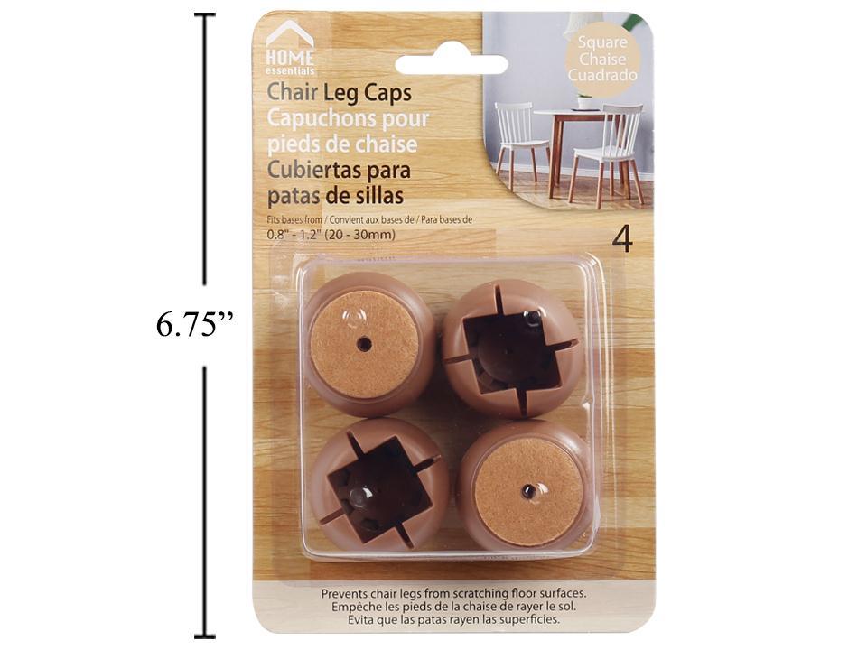 H.E. Medium 4-Piece Square Chair Leg Caps, 21-31mm