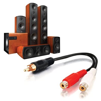 6-Inch Adaptor Cable with Dual RCA Female to 1 RCA Male Features